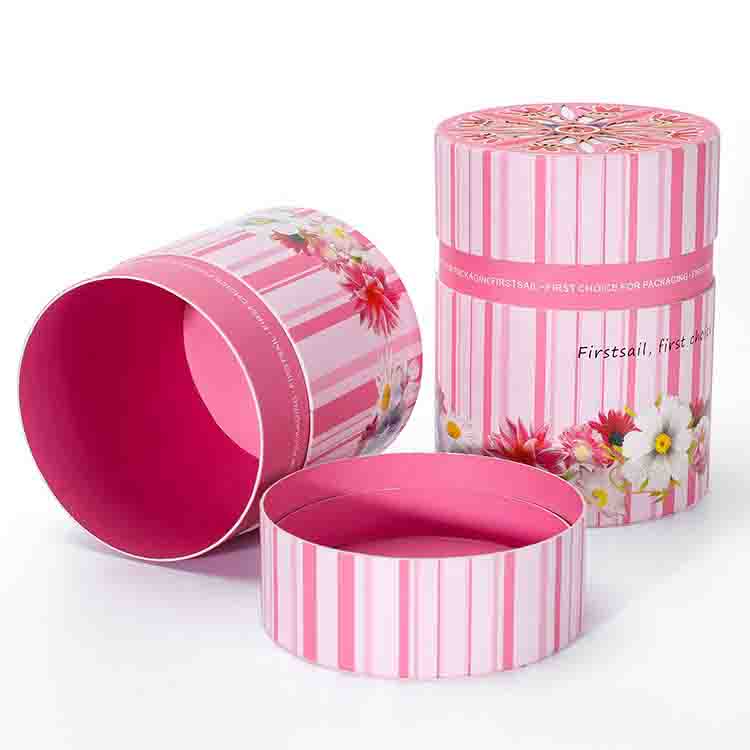 Tube rond de cadeau de fleur de luxe pour